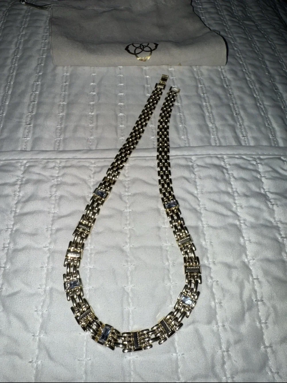 Kendra Scott Lesley Chain Necklace Gold 14k gold plated brass crystal MSRP $98